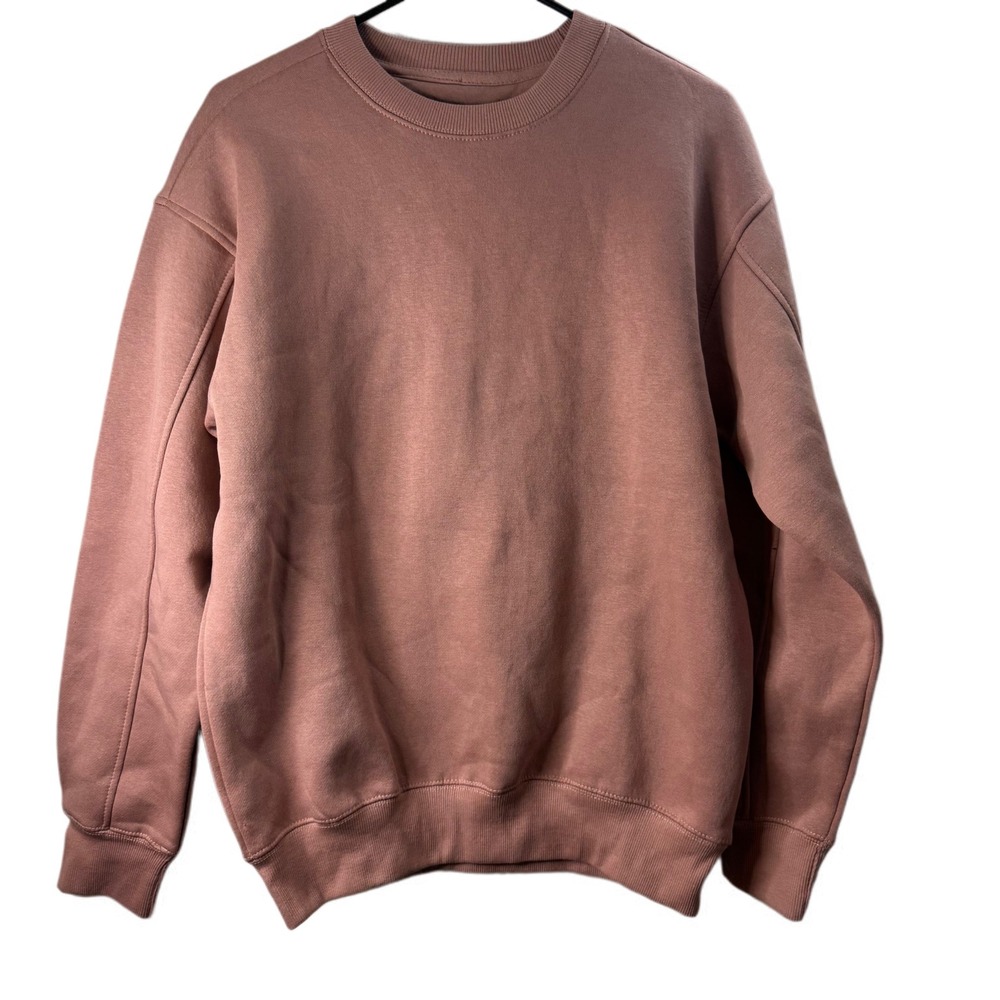 Free Planet Womens Relaxed Fit Sweatshirt Cotton Blend Pullover Mauve Size Small